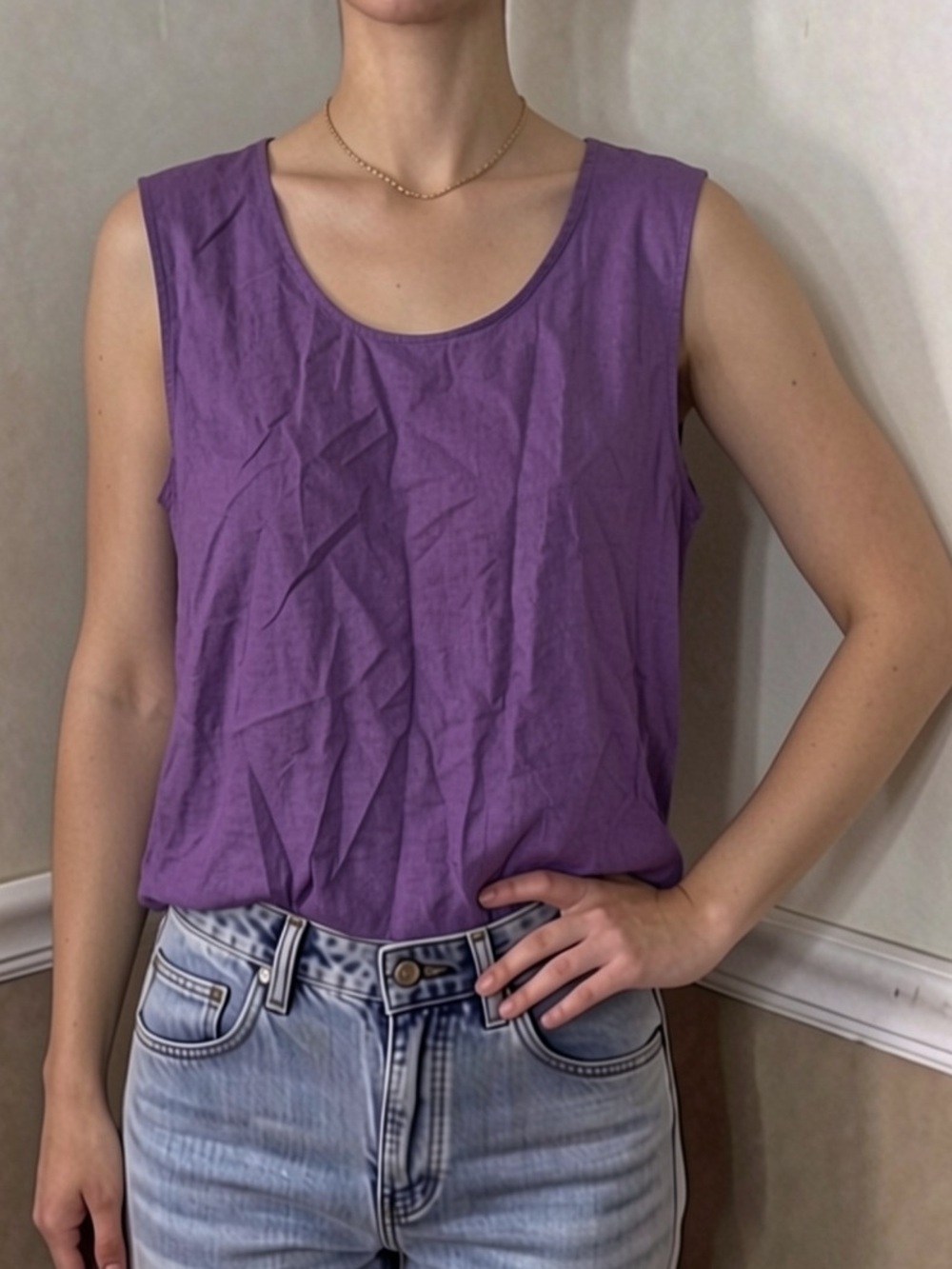 💜 5 for $20! Sag Harbor Purple Scoop Neck Tank